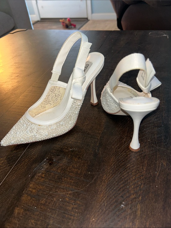 Steve Madden Shoes - White Beaded Steve Madden Bridal Heels